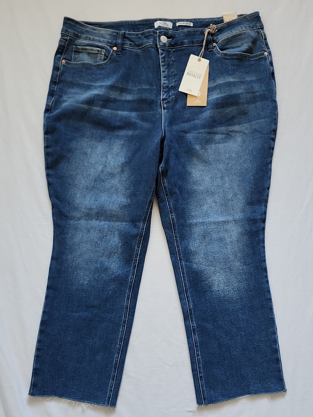 NWT Royalty For Me High Rise Straight Leg Jeans Authentic Stretch 24W